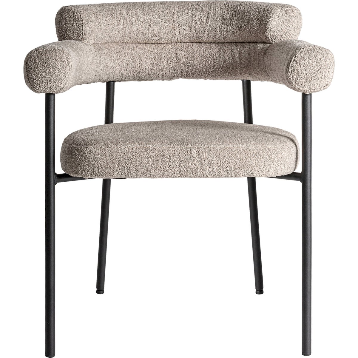Chaise contemporaine en bouclette, Lot de 2 gris grège et noir, RECOLLECTION