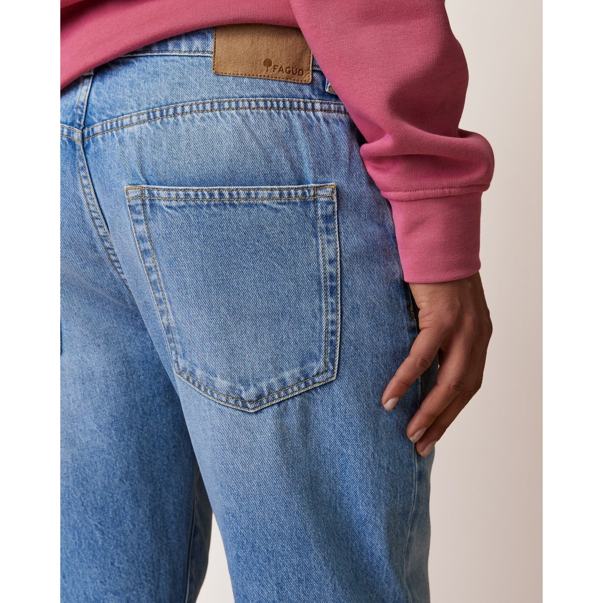 Jean denim clair délavé denim clair, FAGUO