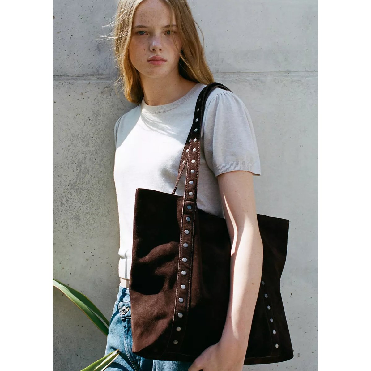 Sac tote cuir chocolat, MANGO TEEN