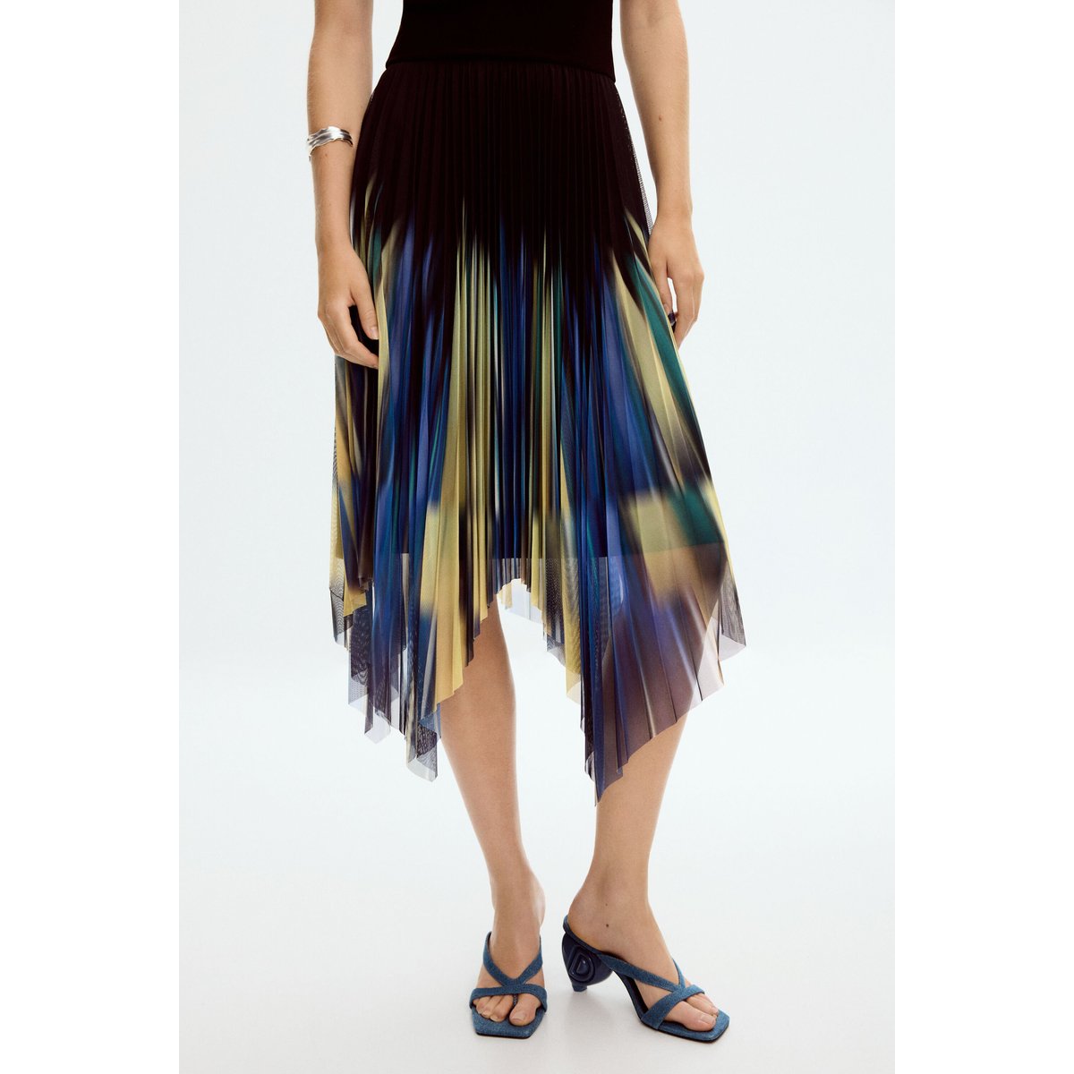 Robe combinée asymétrique bleu, DESIGUAL