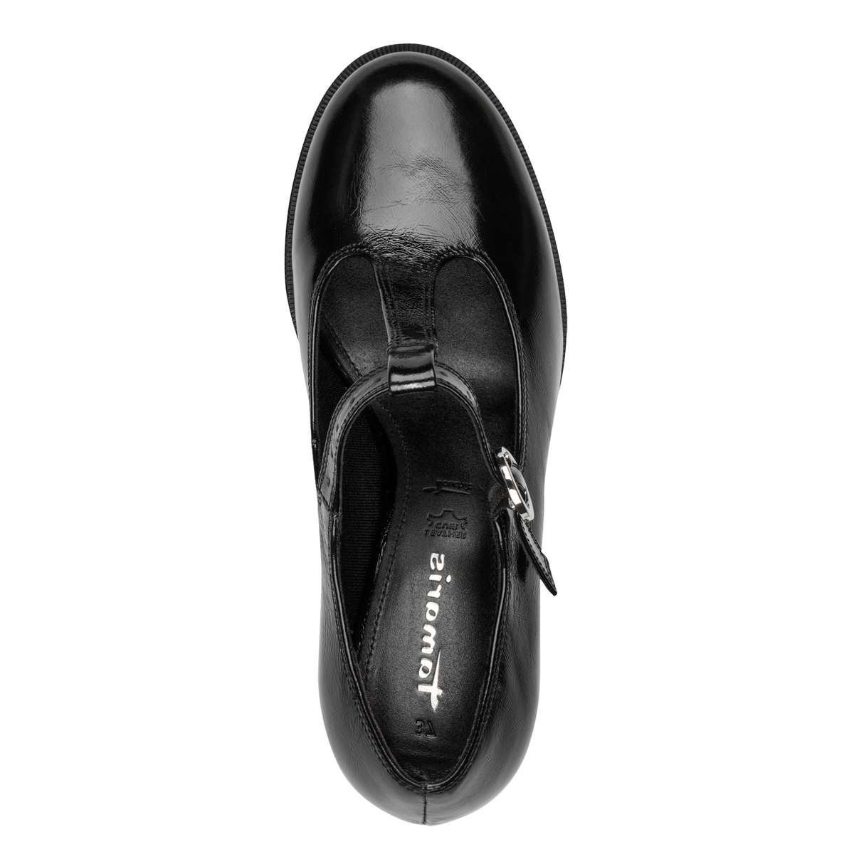 Chaussures salomé en cuir à talons noir, TAMARIS