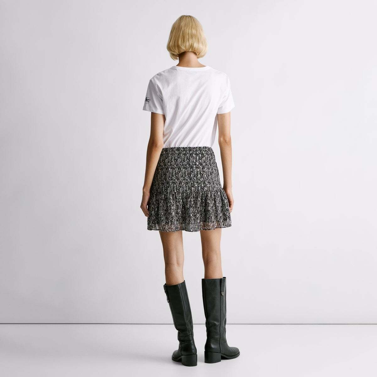 Jupe Courte Imprimée noir, PEPE JEANS