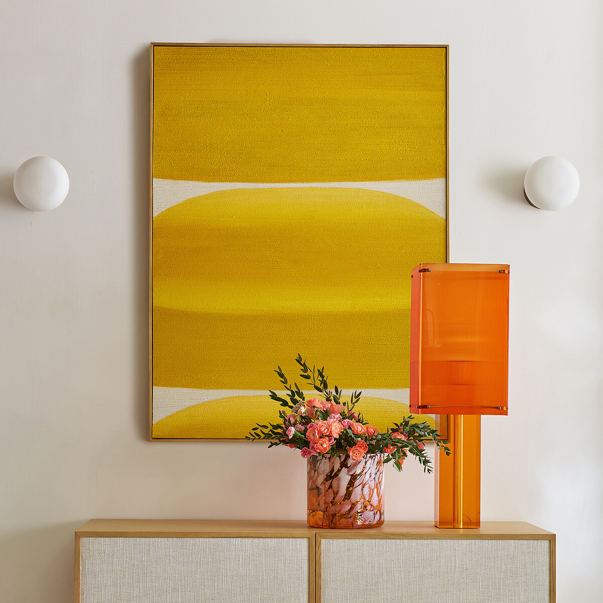 Berna Vase in Hand-Blown Glass orange/white, AM.PM