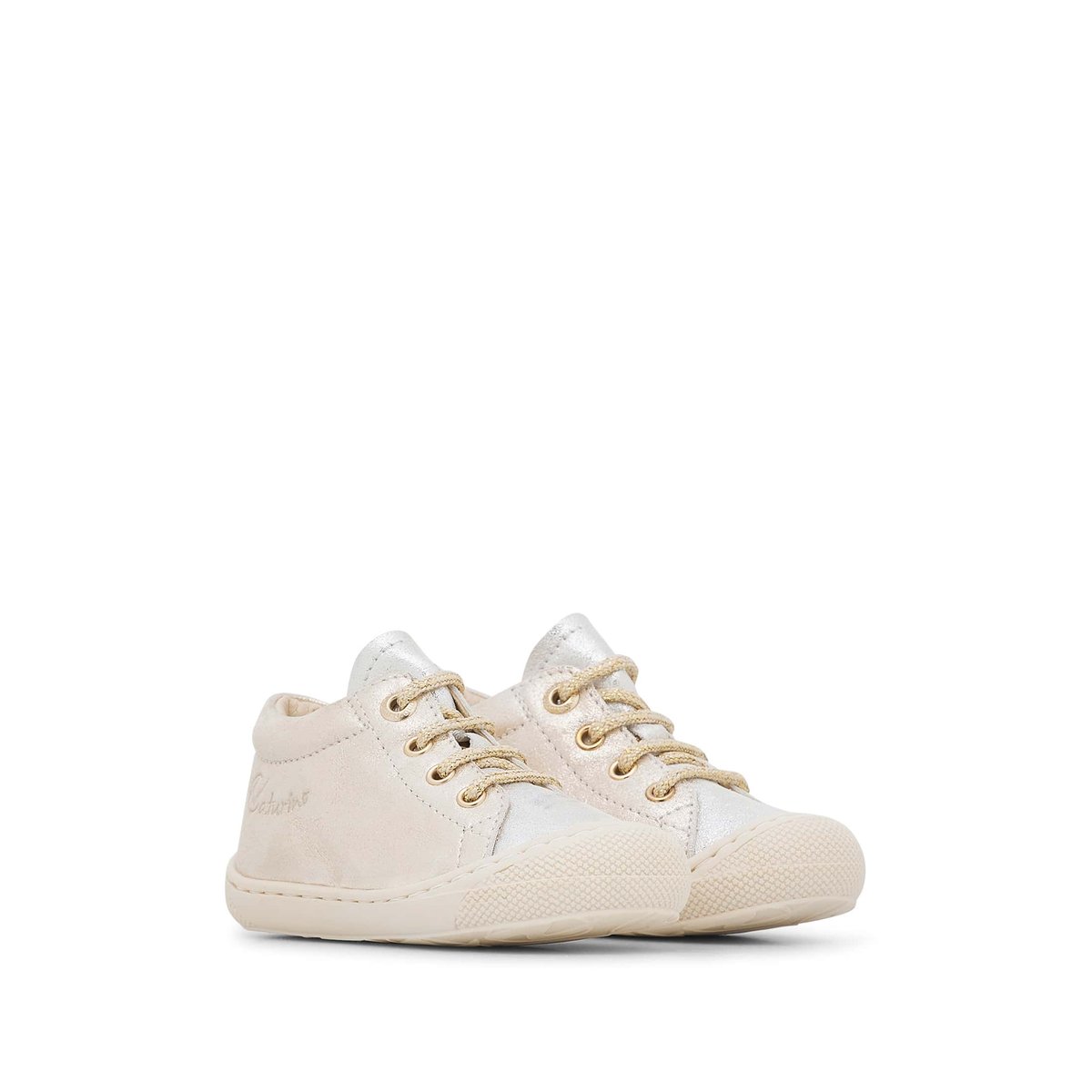 Chaussures premiers pas en cuir COCOON argent, NATURINO