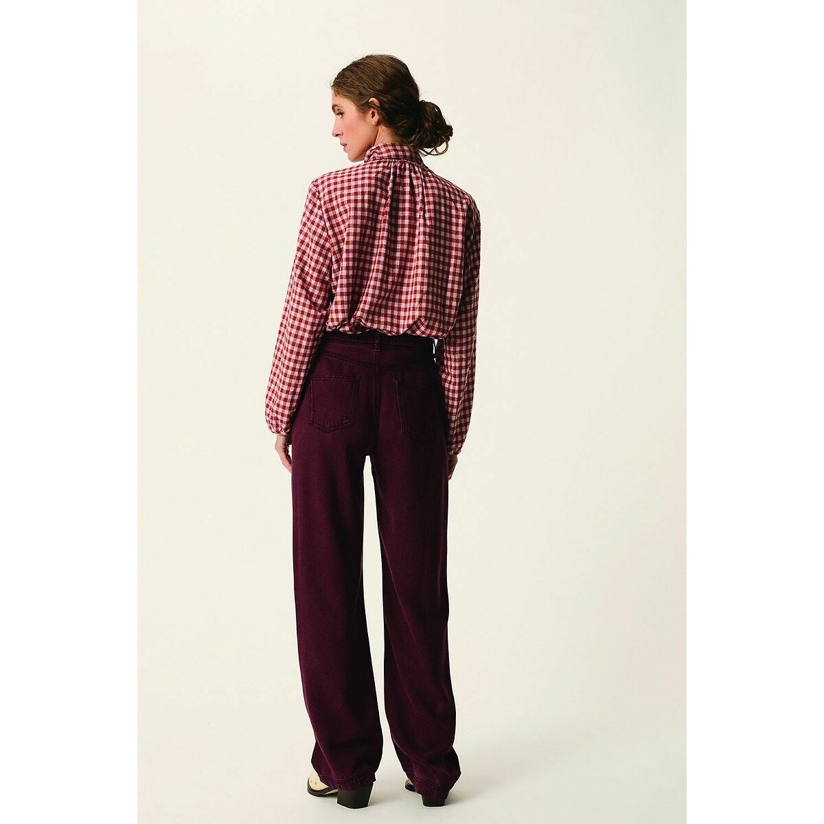 Rainbow Checked Blouse with Pussy-Bow Collar 90002586, DES PETITS HAUTS