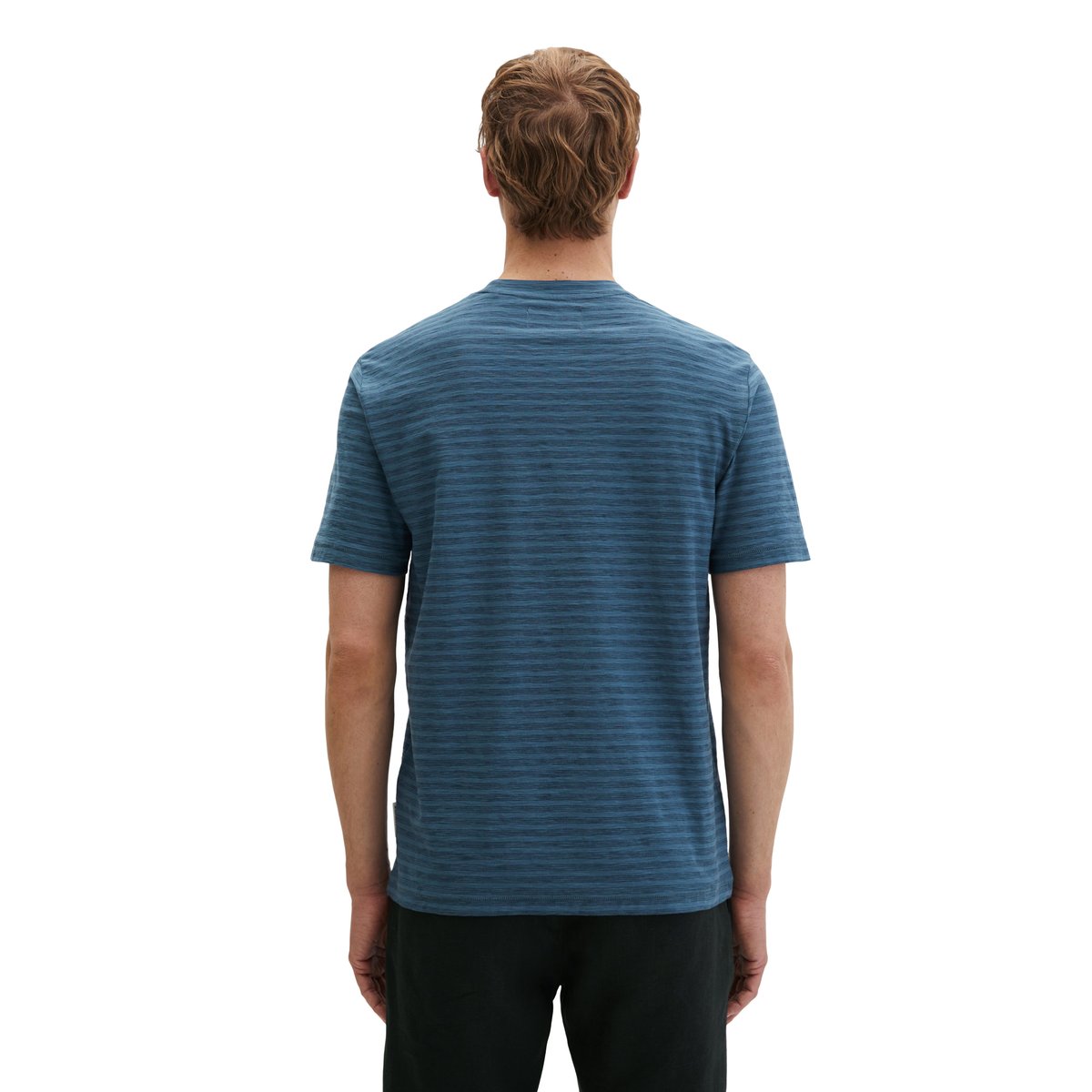 T-shirt regular en jersey slub doux bleu moyen, MARC O'POLO