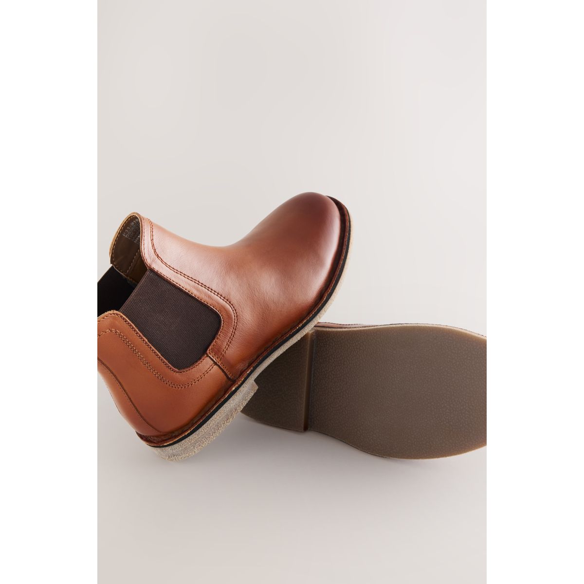 Bottes chelsea en cuir marron fauve, NEXT