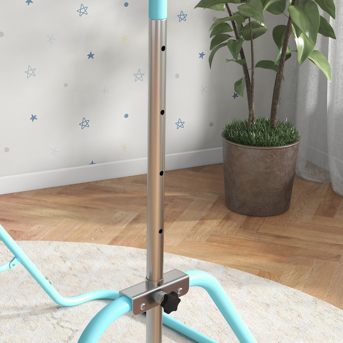 Barre de gymnastique pour enfants Acier Vert bleu, HOMCOM
