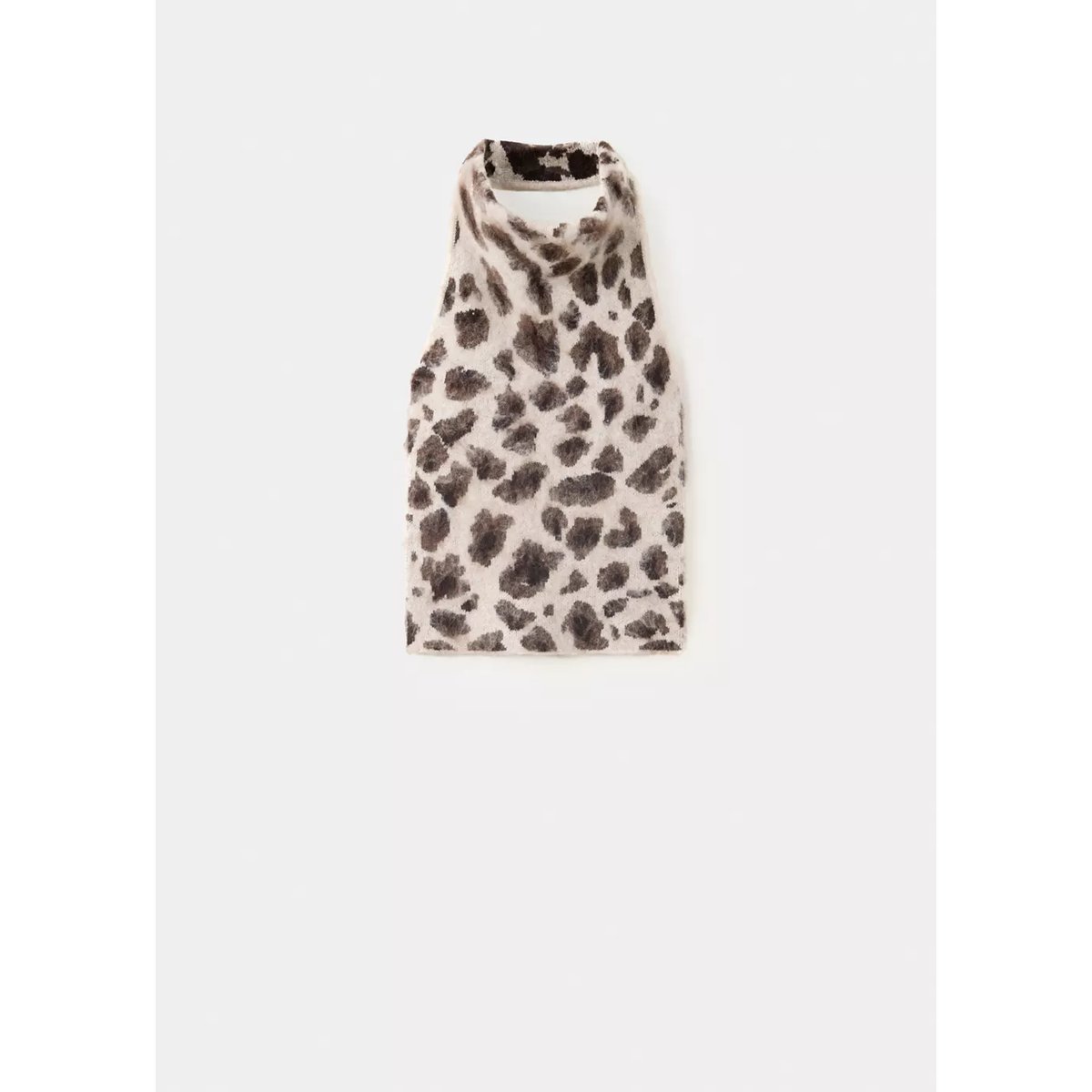 Top maille imprimé animal marron, MANGO