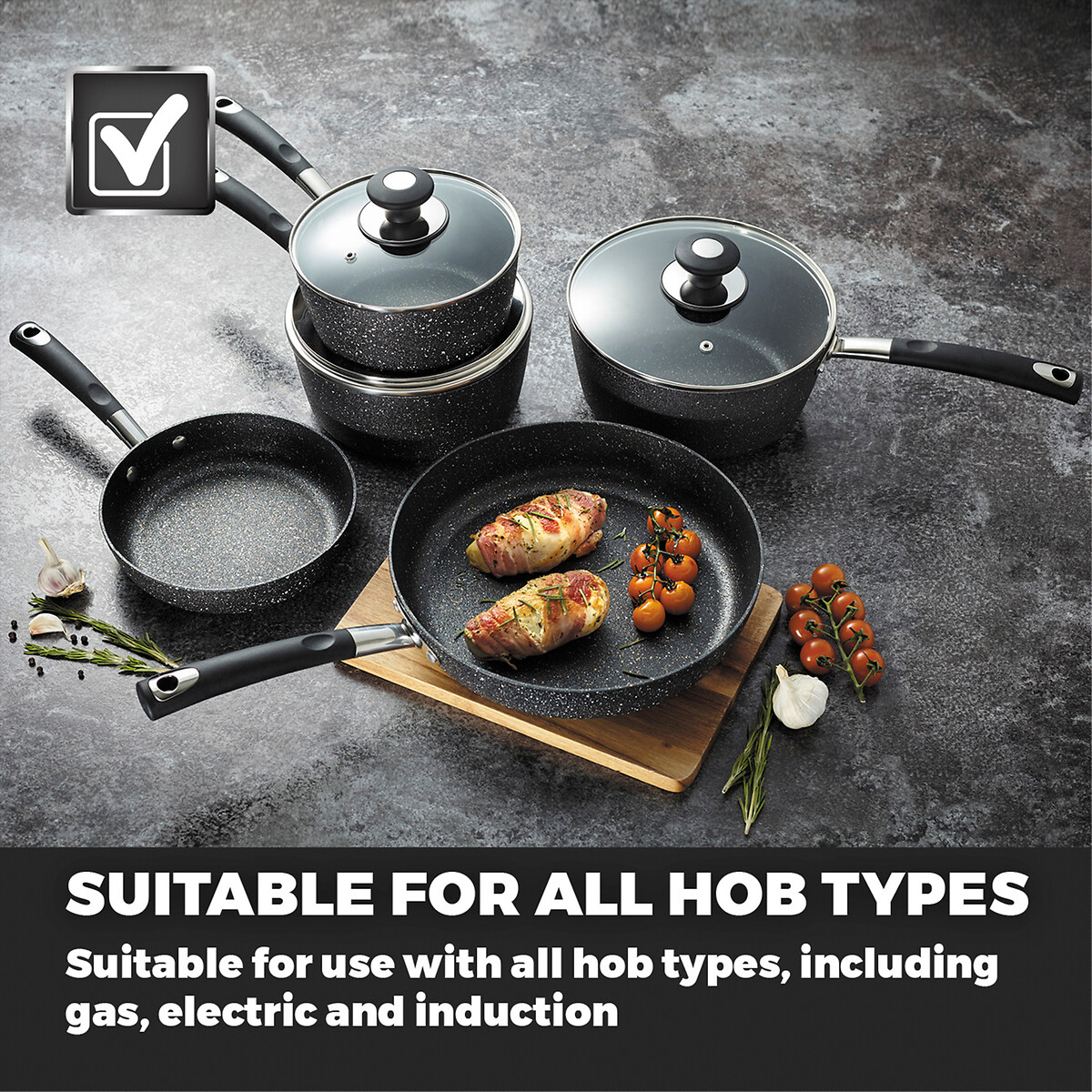 5-Piece Precision Pan Set black, TOWER