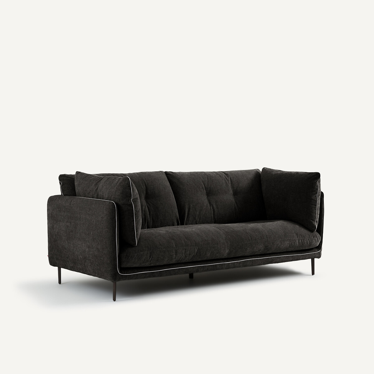 Compacte zetel in chenille fluweel, Botero basalt, AM.PM
