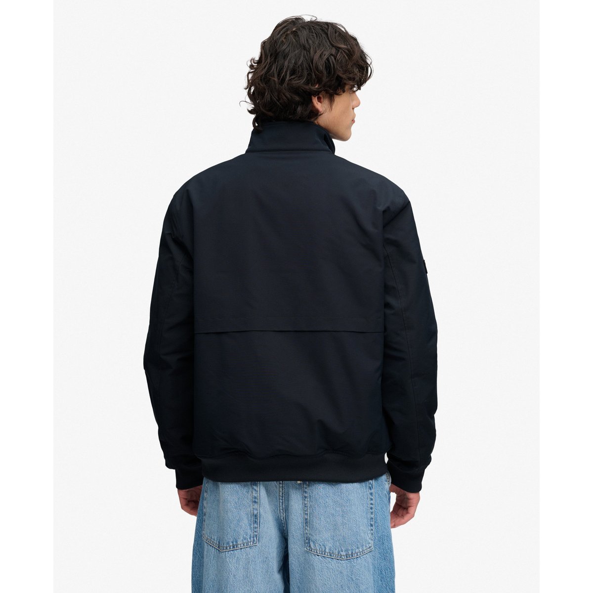 Blouson Harrington Matelassé Campus bleu marine éclipse, SUPERDRY