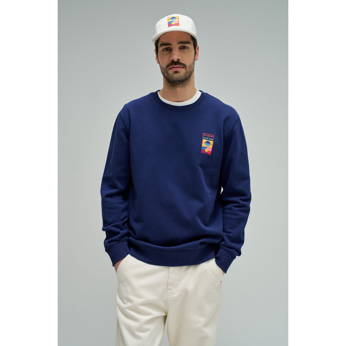 SWEATSHIRT AKA CORLEONE bleu, SALSA JEANS