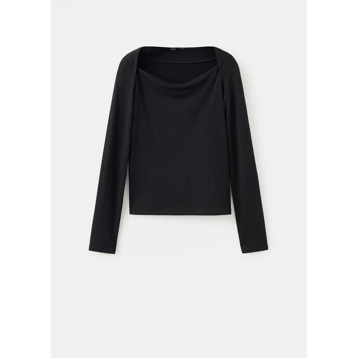 T-shirt ajusté col bateau noir, MANGO