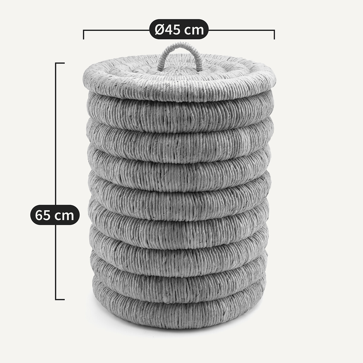 Marilo Round Braided Banana Bark Basket with Lid natural, AM.PM