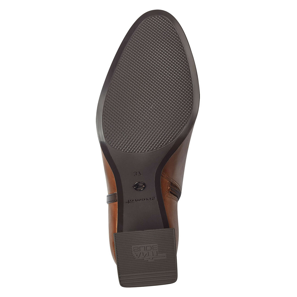 Leather Pointed Ankle Boots with Heel brown, TAMARIS