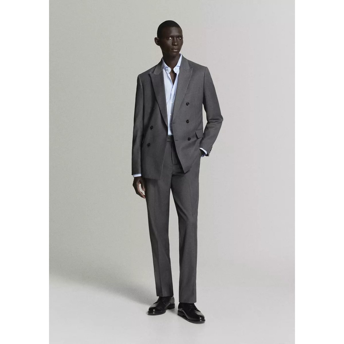 Chemise de costume regular-fit 100 % coton bleu ciel, MANGO MAN