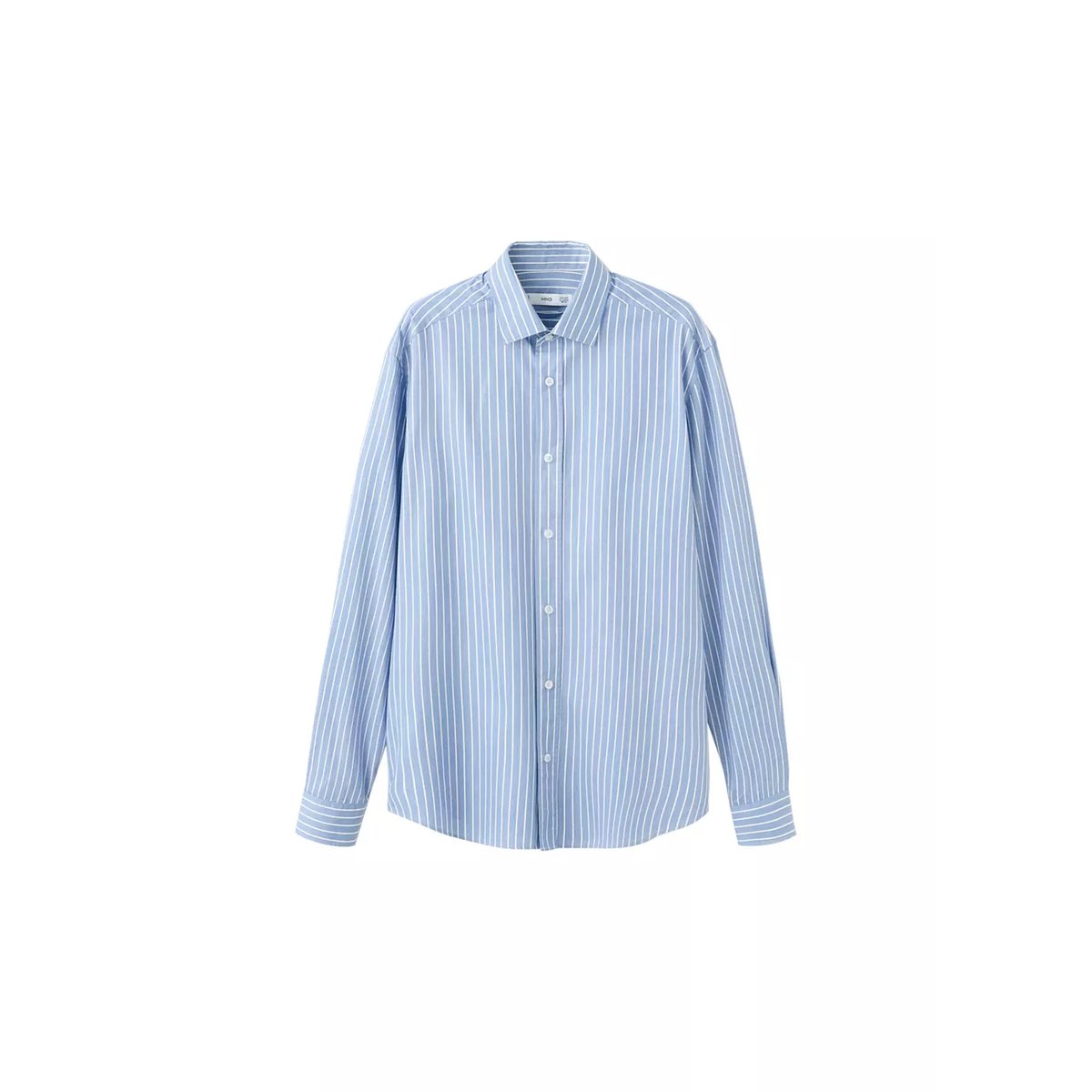 Chemise coton rayures regular-fit bleu, MANGO MAN