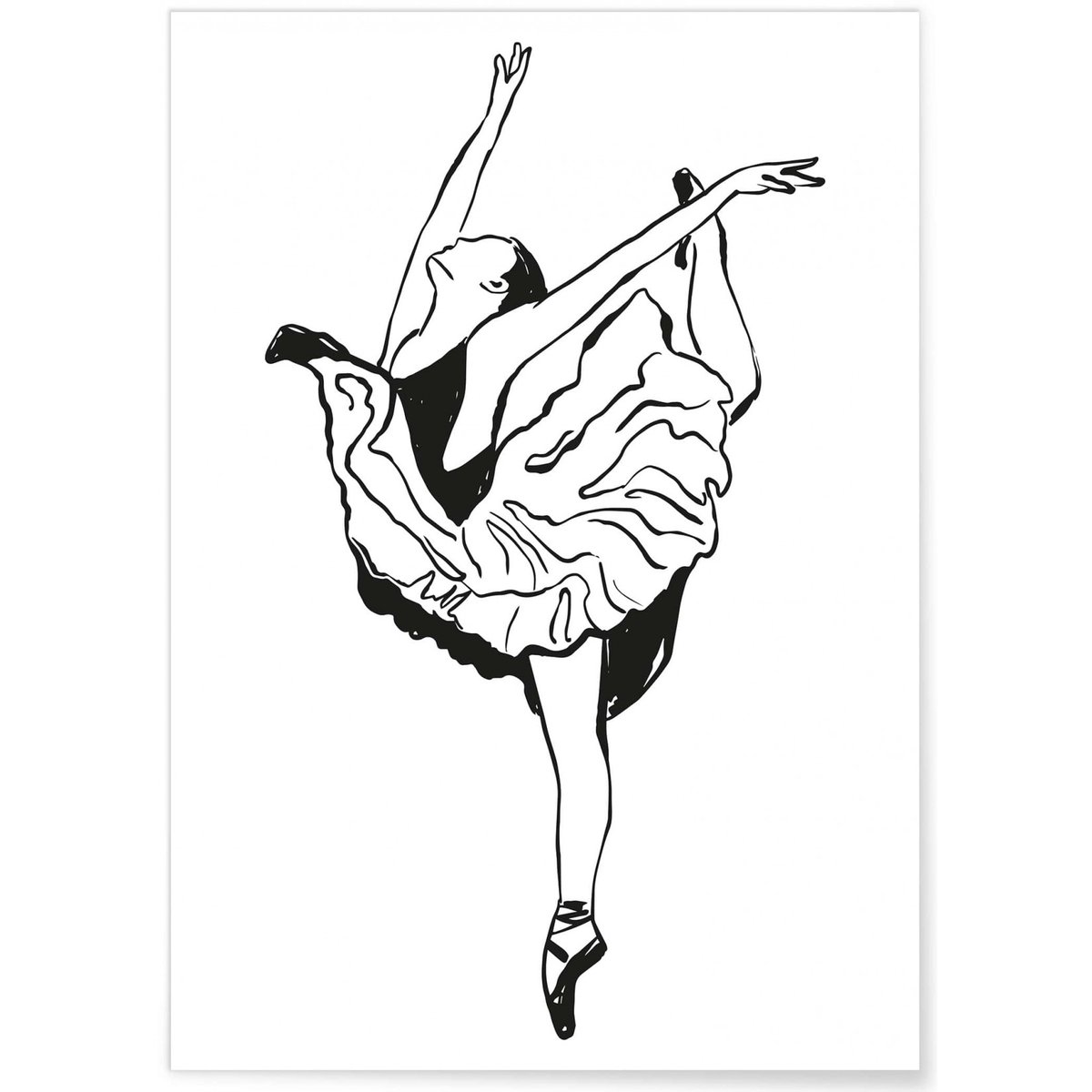 Affiche Danseuse 2 blanc, L'AFFICHERIE