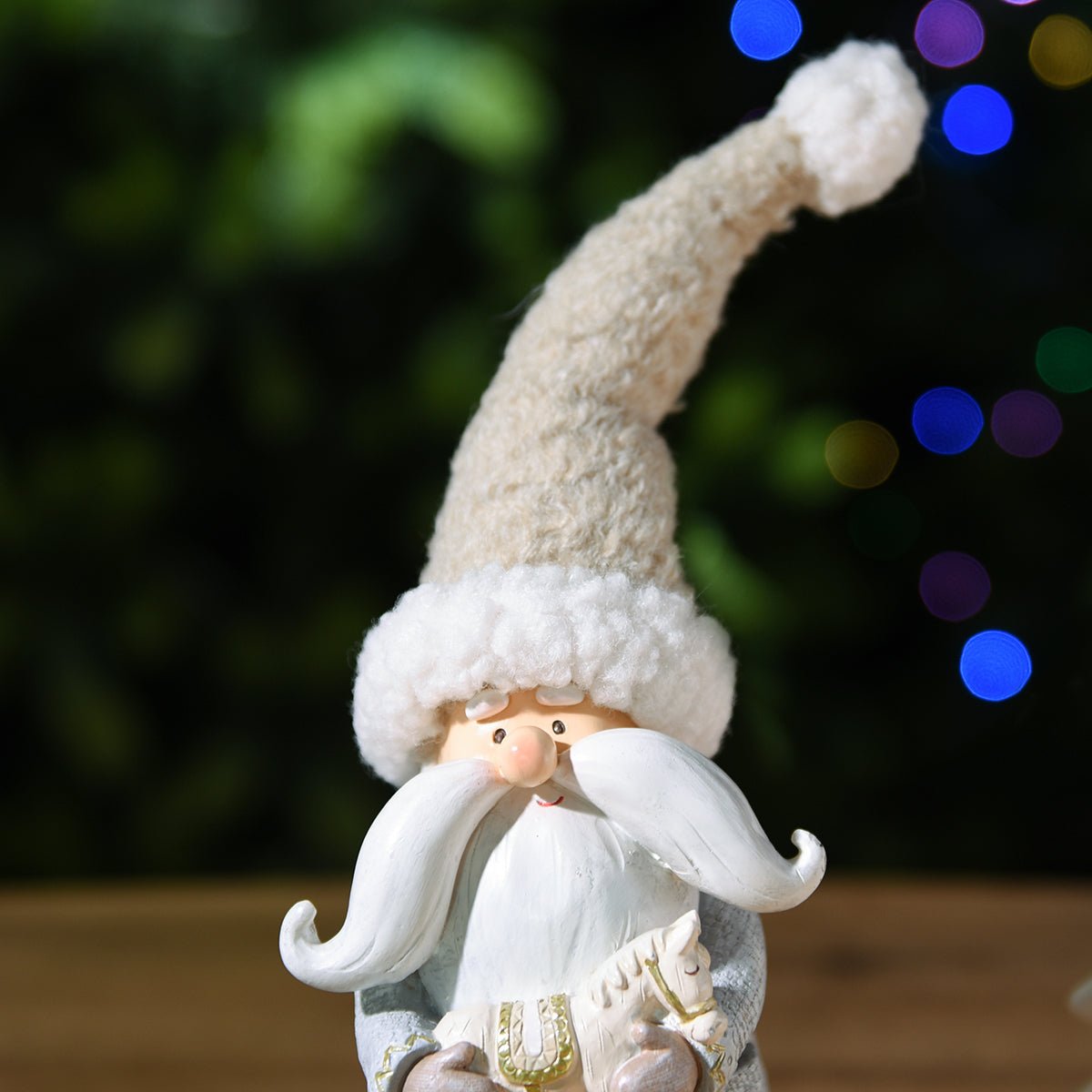 Figurine père noël décorative artificielle H28 PLAY gris, SIA DECO