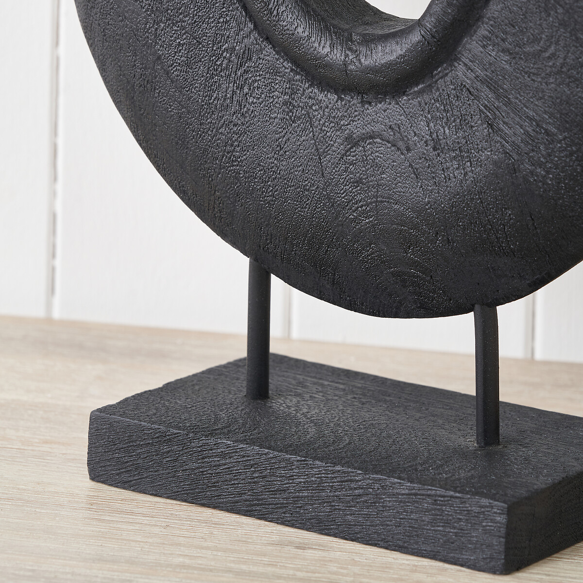 40cm Handcarved Mango Wood Circular Ornament black, ÉDITÉ