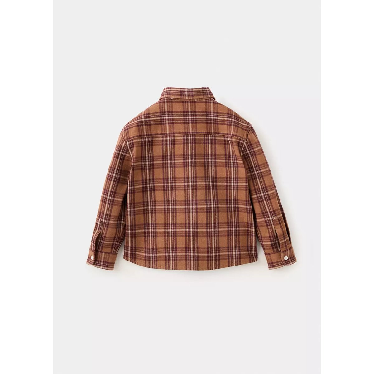 Chemise 100% coton à carreaux rouge-orangé, MANGO BABY