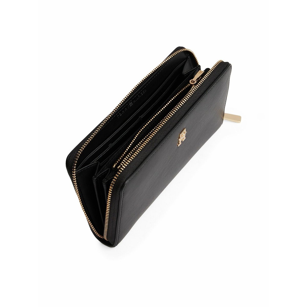 Portefeuille zippé noir, TOMMY HILFIGER