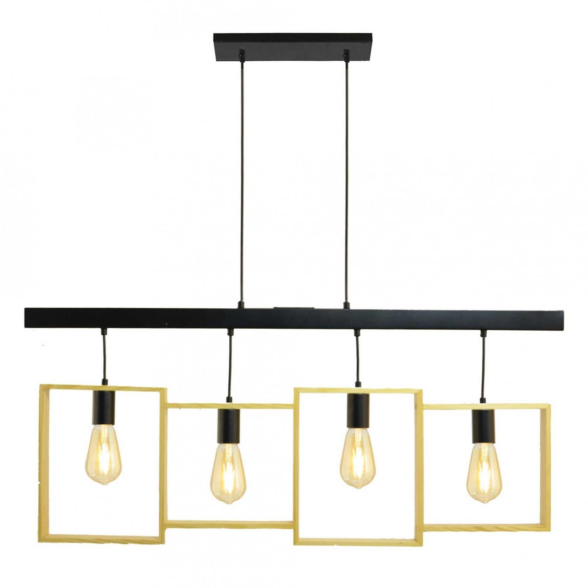 Suspension en bois d'hévéa et métal, WISSIN naturel, C-CREATION
