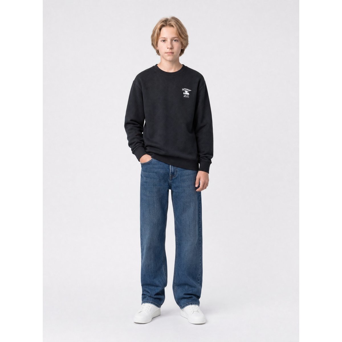 Sweat à motif steelhill noir deep black, PETROL INDUSTRIES