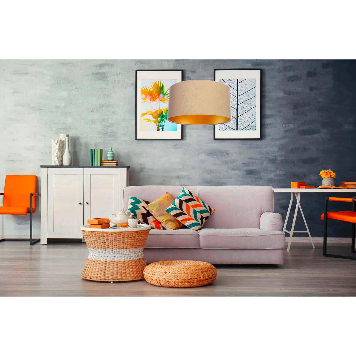 Suspension en tissu, GLAMOUR beige, or, BPS KONCEPT