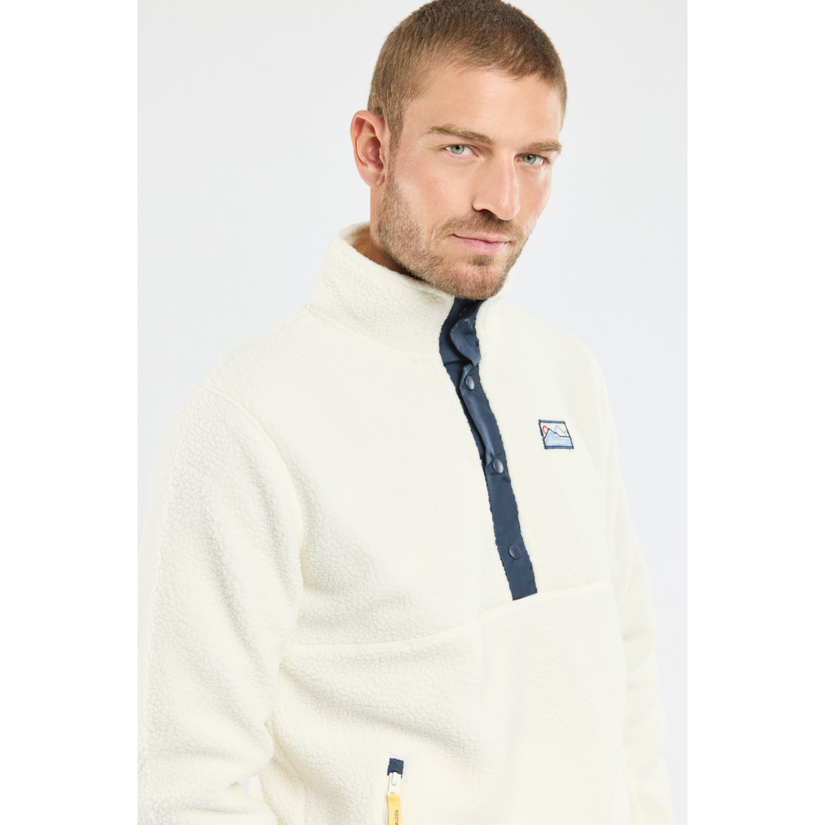 Veste polaire moutonnée en polyester recyclé PHENIX ecru, BERMUDES