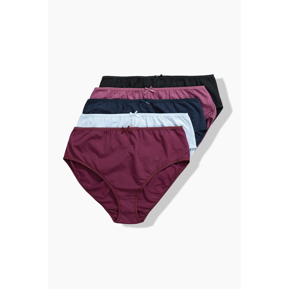 Lot de 5 culottes midi, coloris variés gris magenta, ULLA POPKEN