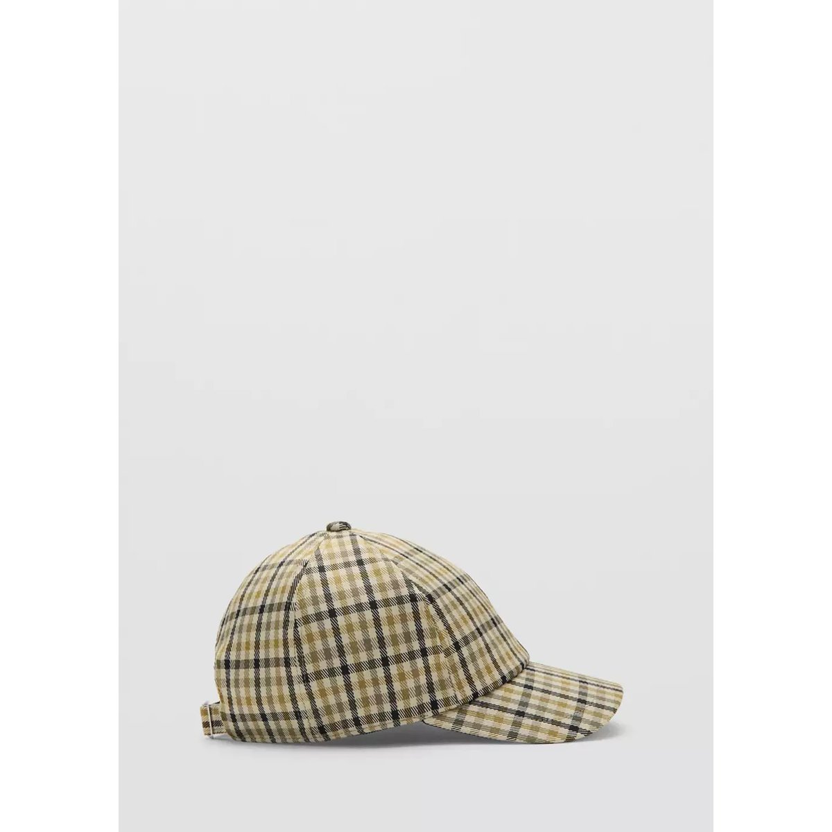 Casquette visière carreaux marron moyen, MANGO MAN