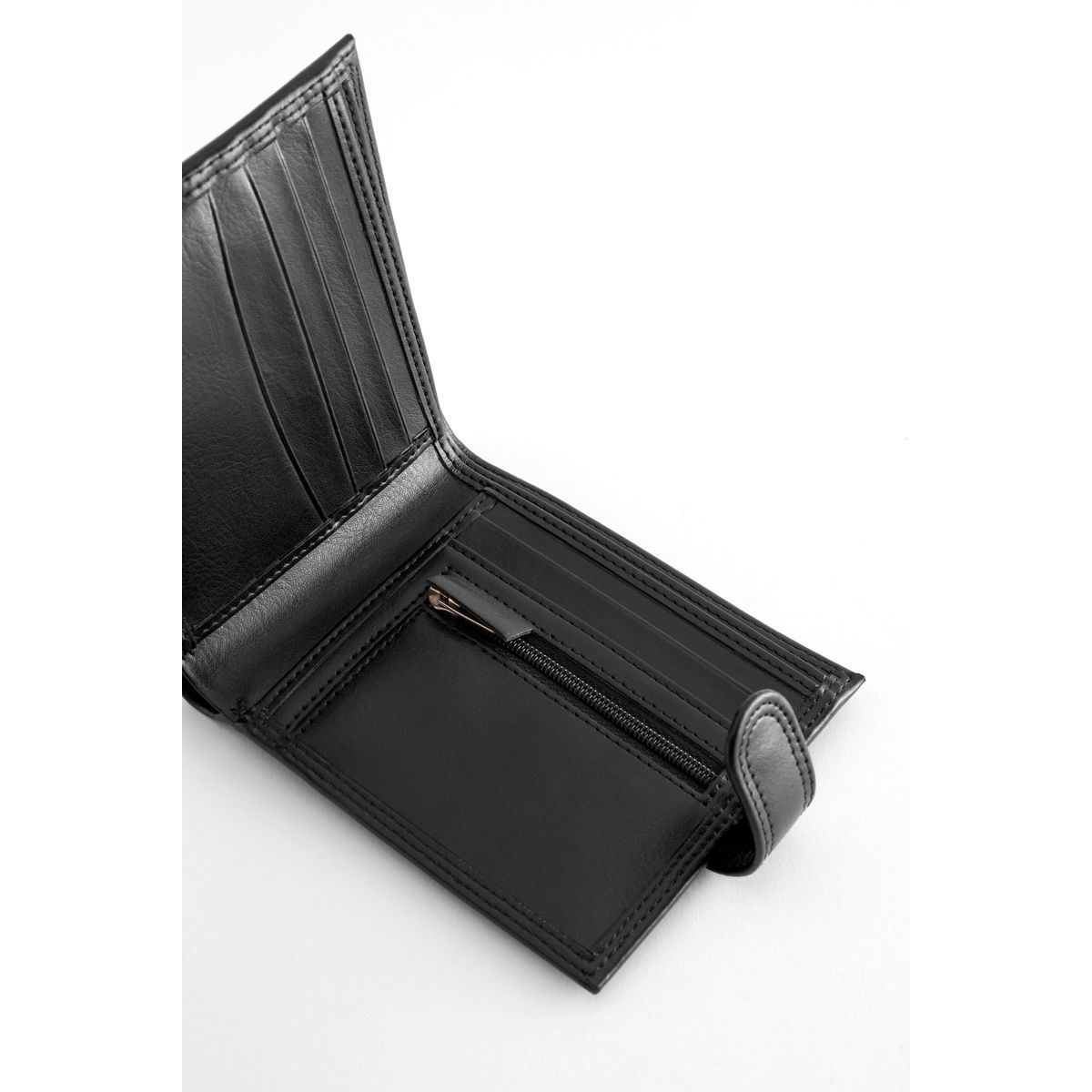 Portefeuille à bouton-pression noir, NEXT