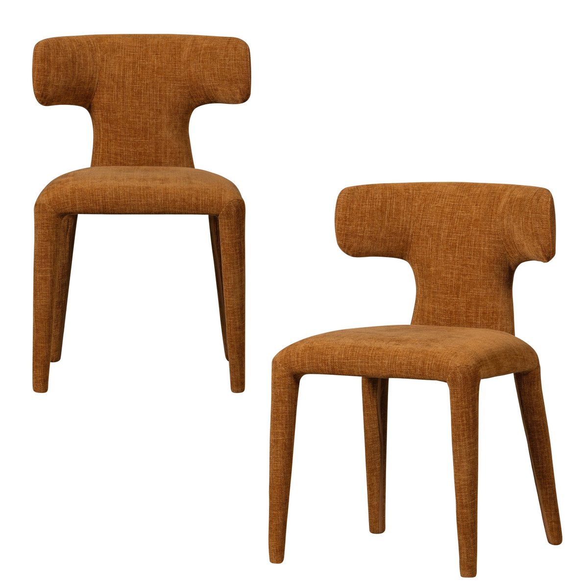 Lot de 2 chaises de salle à manger en polyester PERMIT orange, WOOOD
