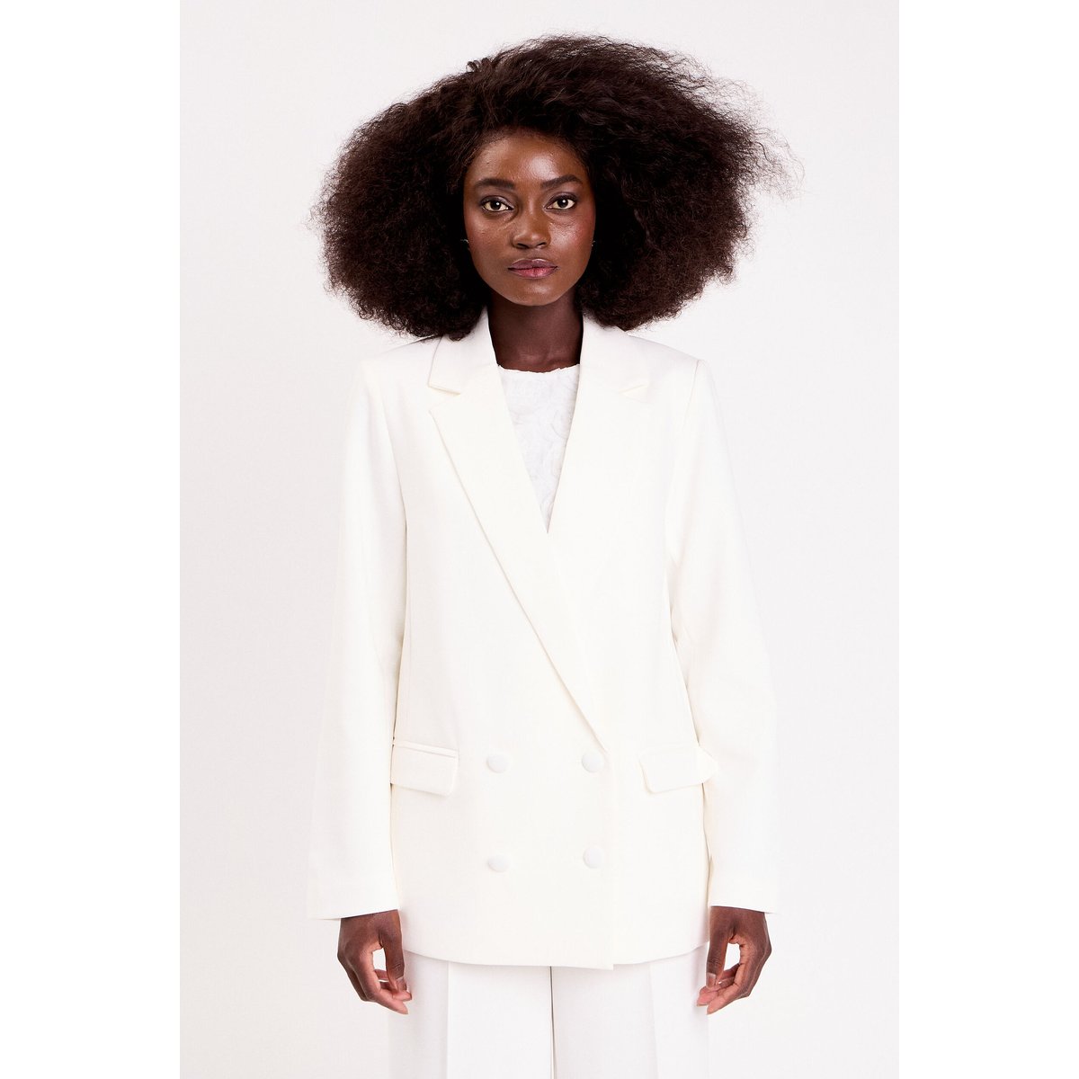 Blazer col classique manches longues ecru, CACHE CACHE