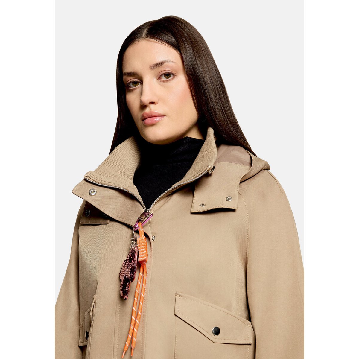 Veste casual à poches plaquées camel brown, CARTOON