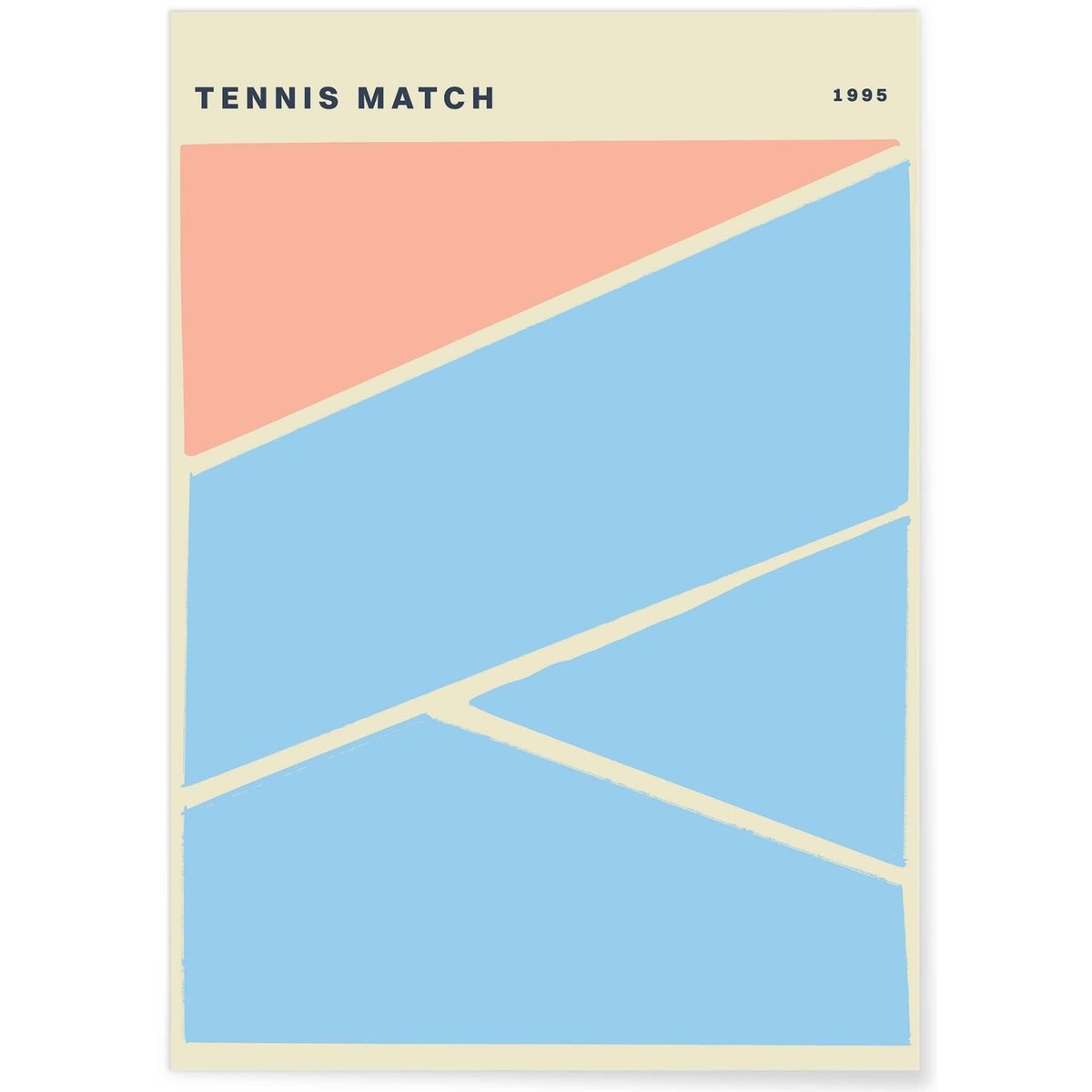 Affiche Tennis Vintage : Match de Tennis 1995 blanc, L'AFFICHERIE