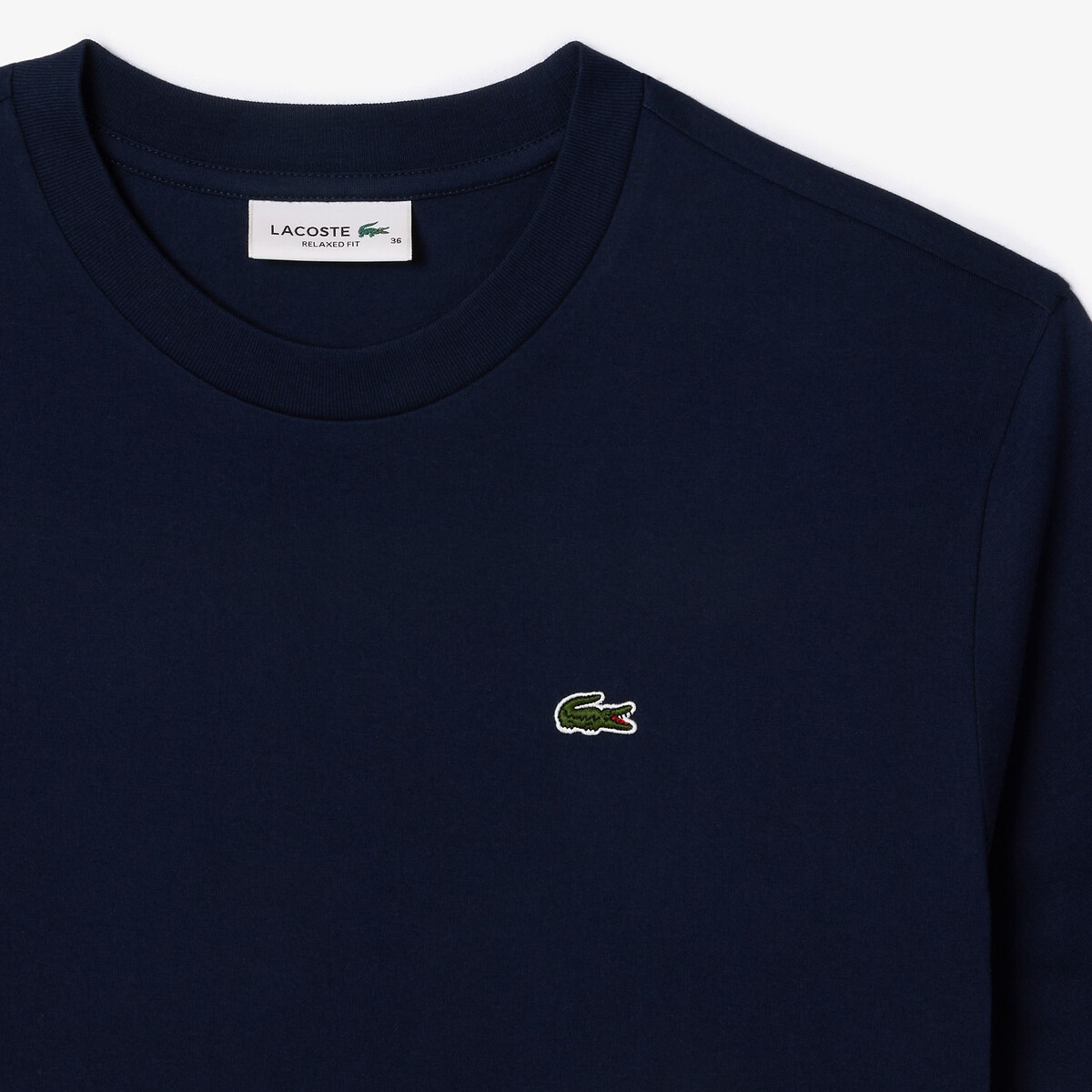 Cotton Crew Neck T-Shirt navy blue, LACOSTE
