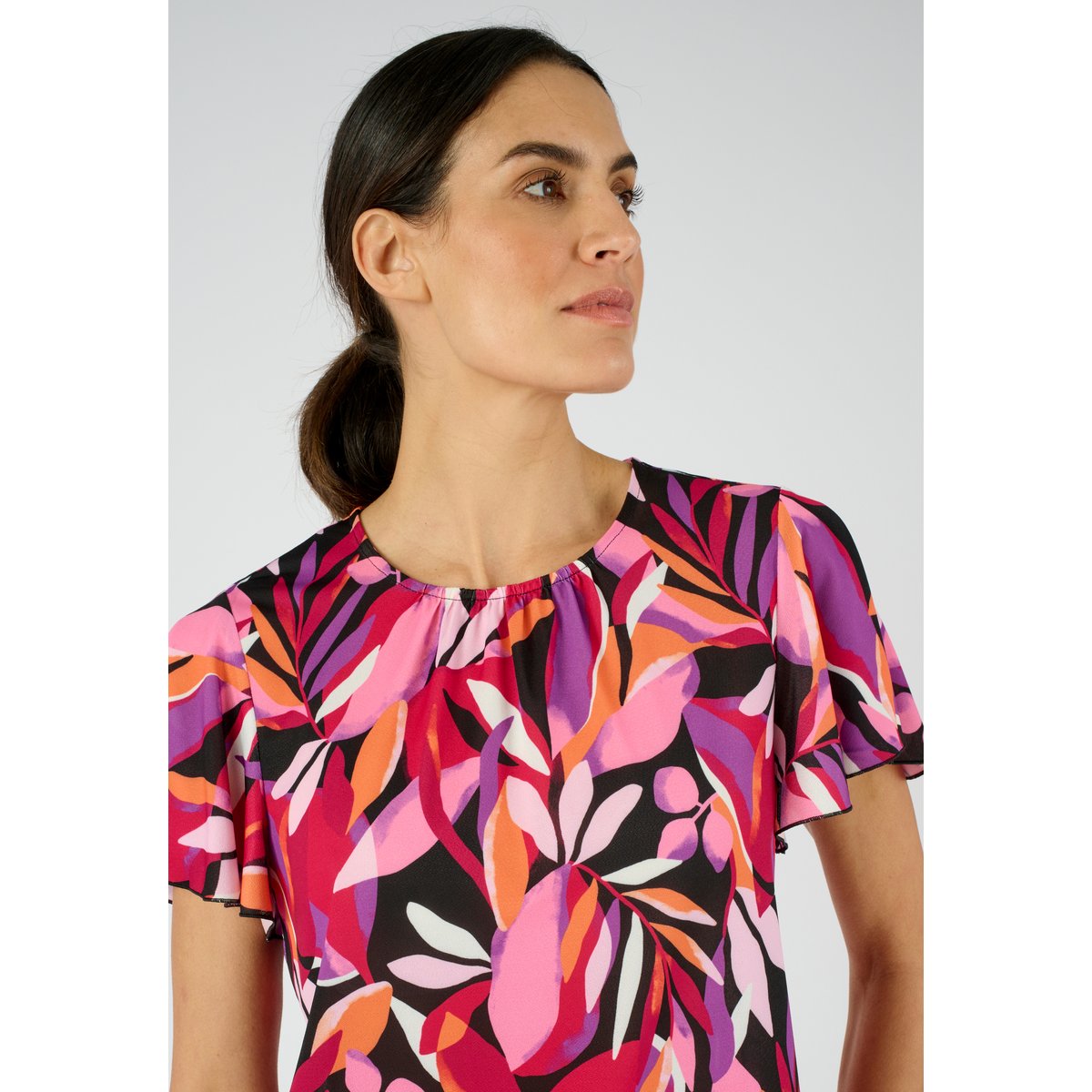 T-shirt manches courtes papillon rose tropical, DAMART