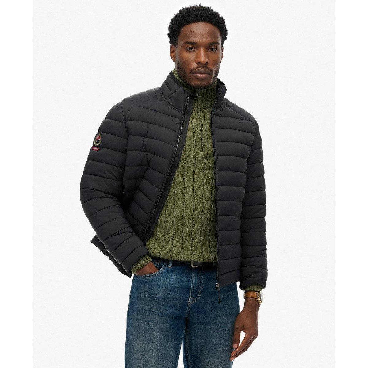 Doudoune Légère Fuji Lite noir, SUPERDRY
