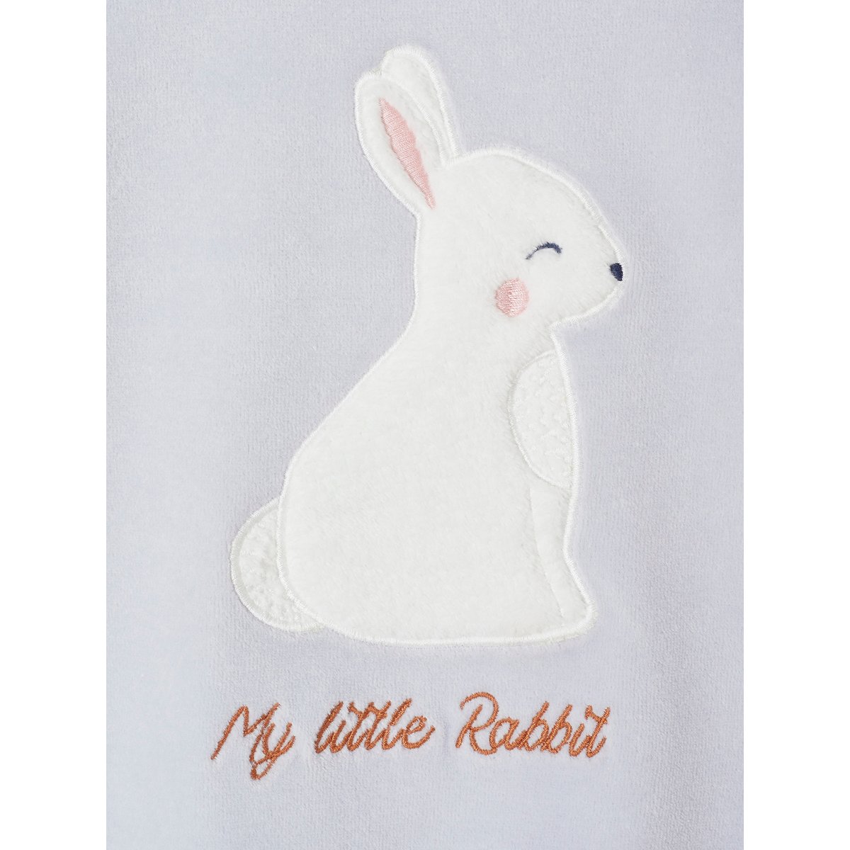 Pyjama Velours Lapin bleu ciel, VERTBAUDET