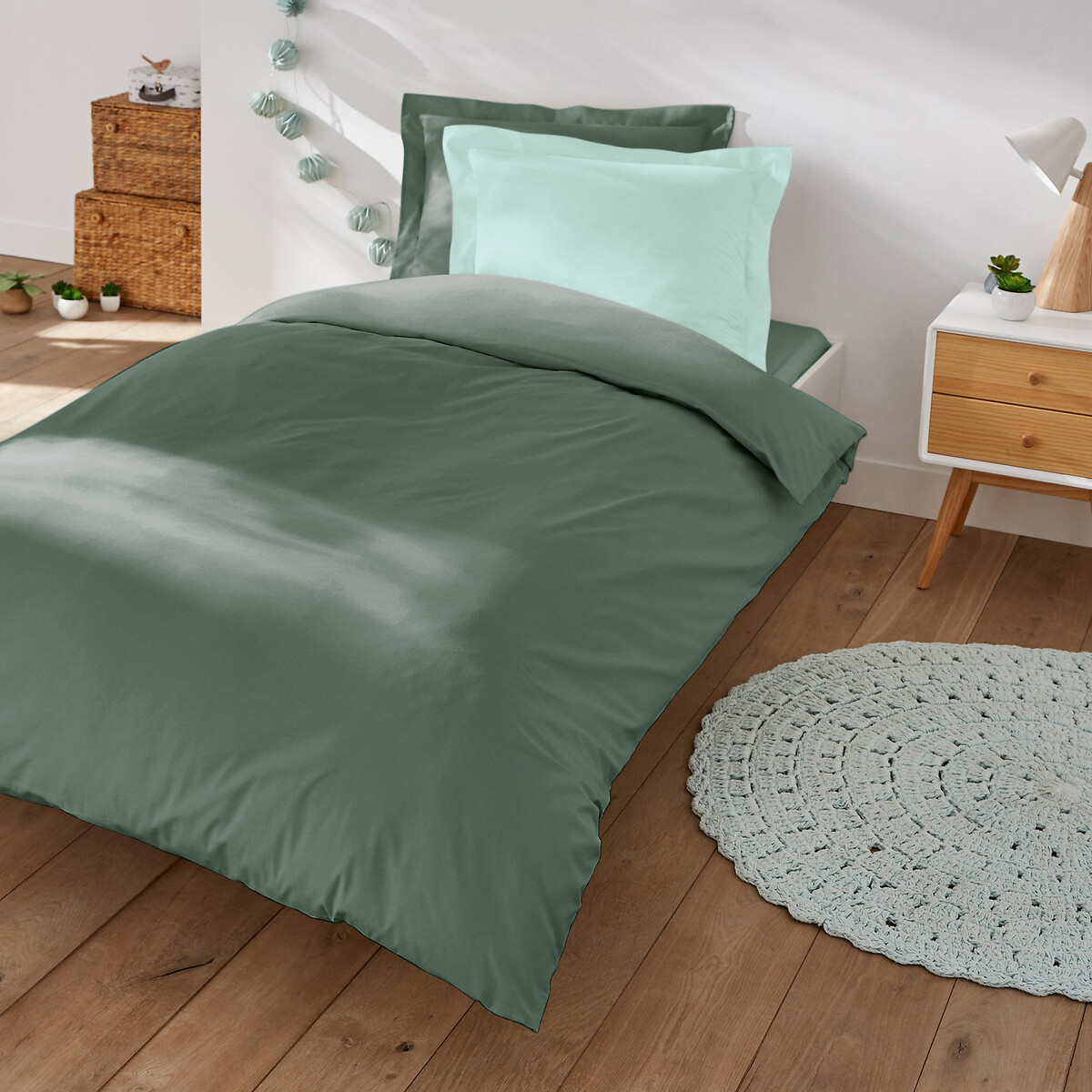 Housse de couette enfant en coton bio Scenario eucalyptus, LA REDOUTE INTERIEURS
