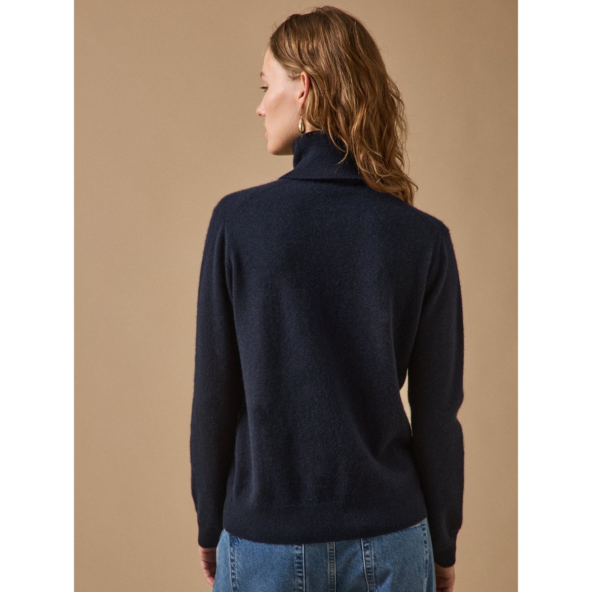 Pull col roulé  - Collection Cachemire marine, CYRILLUS