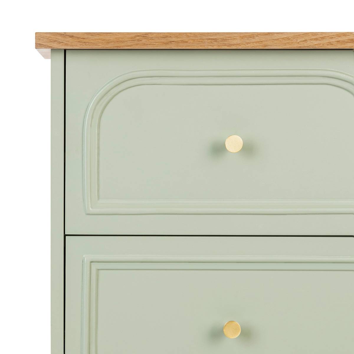 Commode chiffonnier 5 tiroirs bois MOHEA vert céladon, ATMOSPHERA