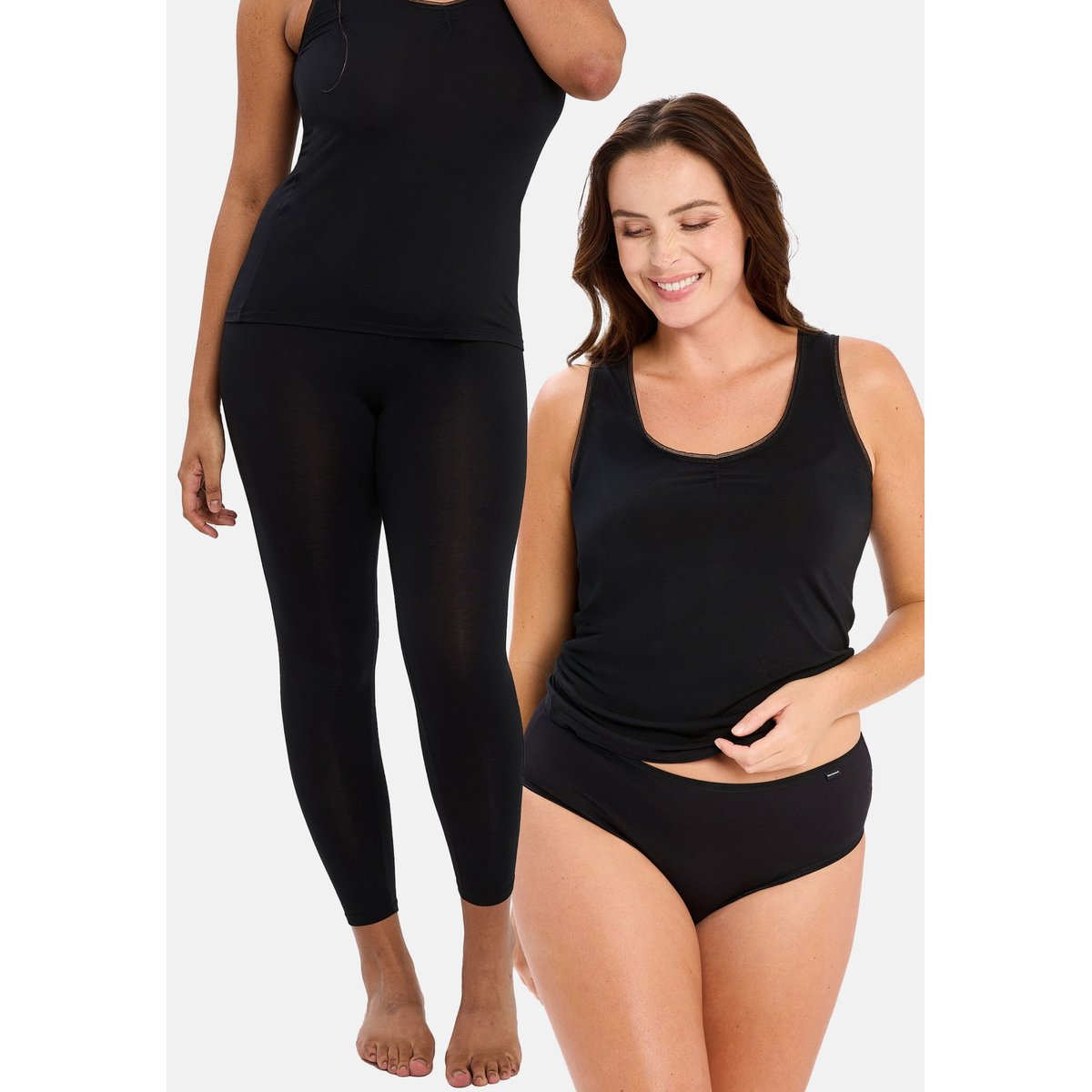Lot d'un legging et d'un débardeur thermiques CHILL noir&noir, SANS COMPLEXE