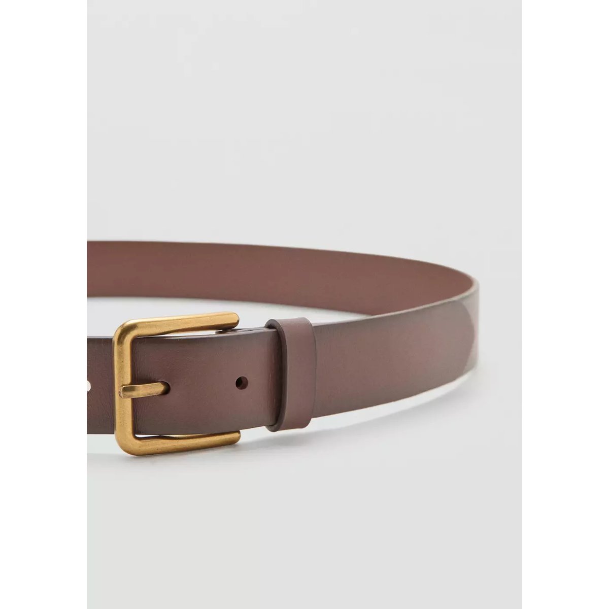 Ceinture boucle carrée marron moyen, MANGO MAN