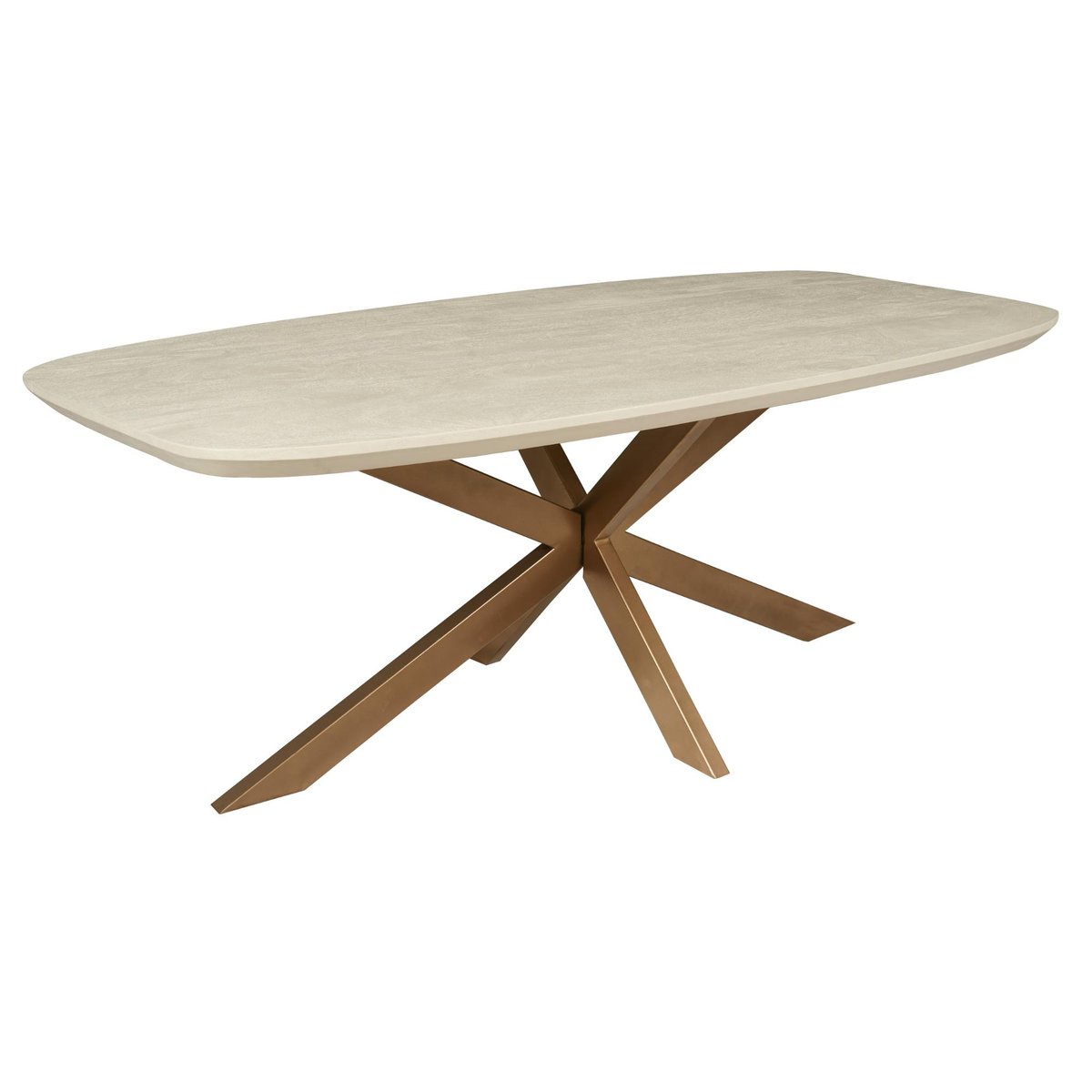 Table à manger 10 places bois/métal CORTINA beige / bronze, PIER IMPORT