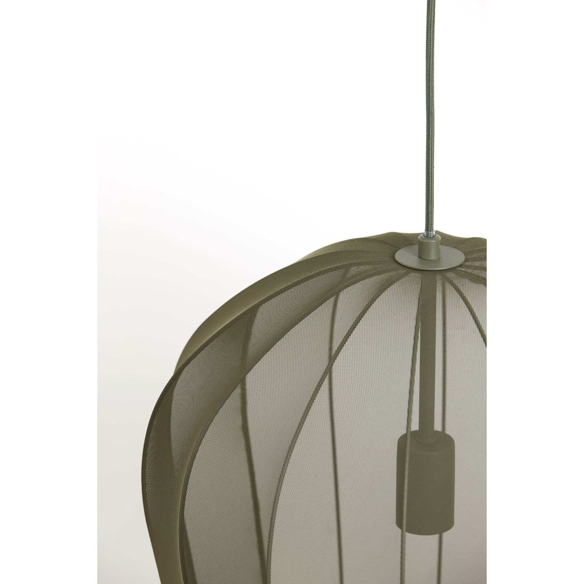 Lampe Suspendue Textiles PLUMERIA vert mousse, LIGHT & LIVING 