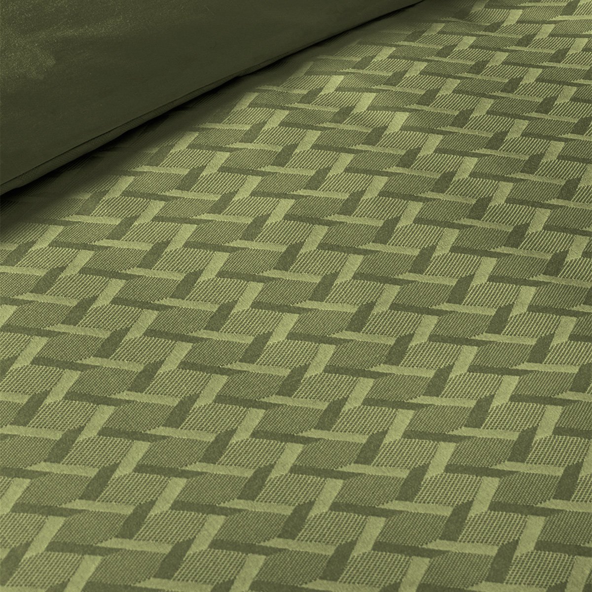 Housse de couette satin de coton ADAGIO kaki, GARNIER THIEBAUT